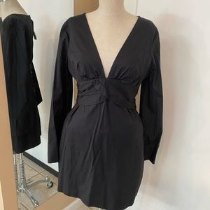Free People black dress with keyhole back and button detail